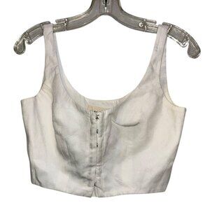 mara Hoffman Beach white cotton bustier cropped top 2 S